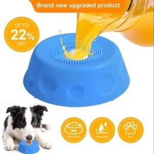 New, Unused Blue Slow-Feed Spill-Proof Dog Bowl